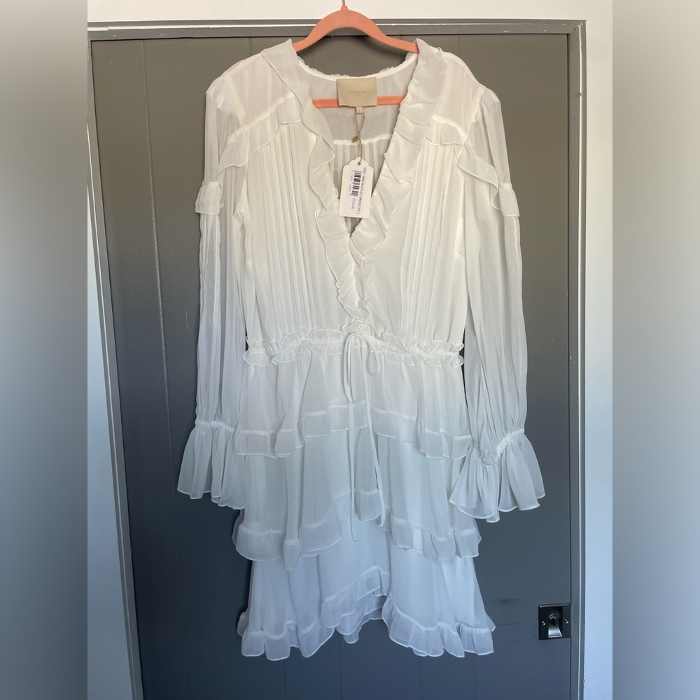 Coolrated Miami White Mini Ruffle Dress